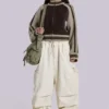 Ecru Parachute Cargo-byxor