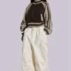 Ecru Parachute Cargo-byxor