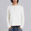 Ecru Waffle Henley-toppar