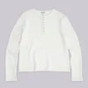 Ecru Waffle Henley-toppar