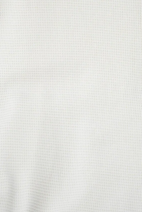Ecru Waffle Henley-toppar