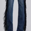 El Topo bootcut-Jeans med fransar i blå tvätt
