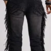 El Topo-jeans med fransar och bootcut-passform i svart tvätt
