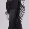 El Topo-jeans med fransar och bootcut-passform i svart tvätt