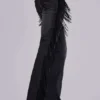 El Topo-jeans med fransar och bootcut-passform i svart tvätt