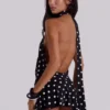 Enya rygglös miniklänning i XL-polkadot