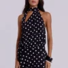 Enya rygglös miniklänning i XL-polkadot