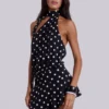 Enya rygglös miniklänning i XL-polkadot