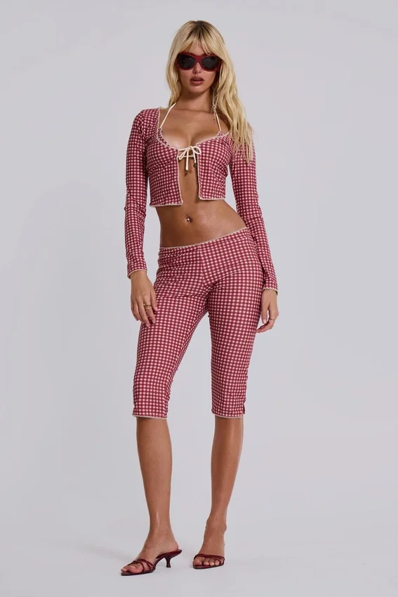 Freda Gingham Swim kofta Toppar