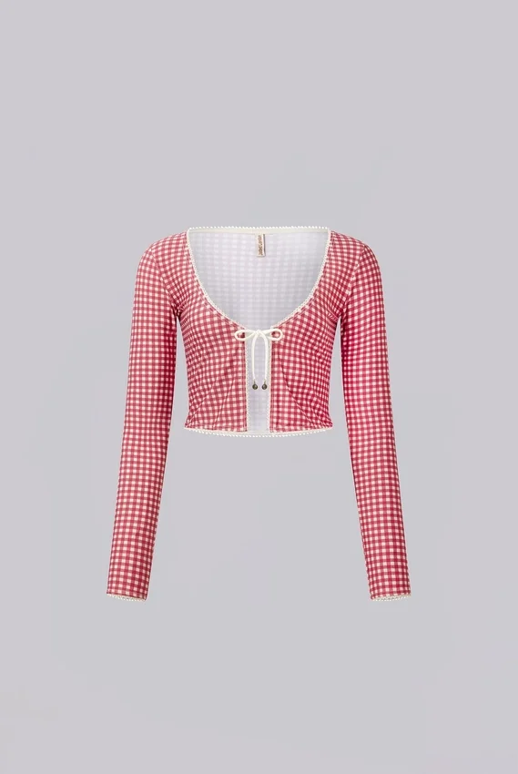 Freda Gingham Swim kofta Toppar