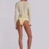 Genomskinlig Henley-tröja i färgen Buttercup