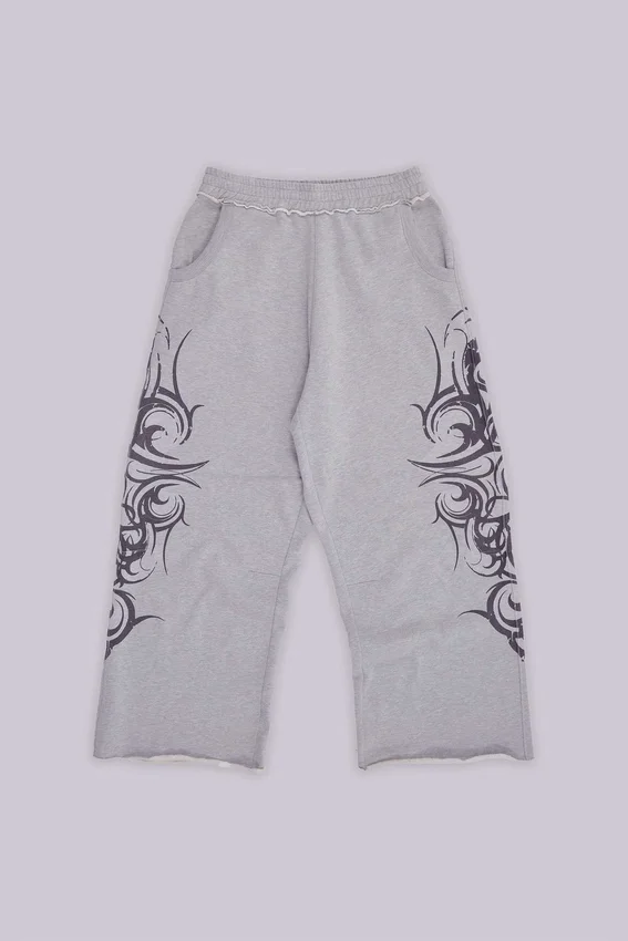 Grå, baggy joggingsbyxor i Blade-modell