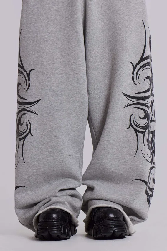 Grå, baggy joggingsbyxor i Blade-modell