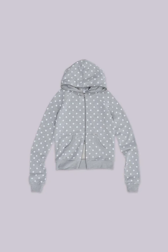 Grå hoodie med prickar