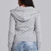 Grå hoodie med prickar