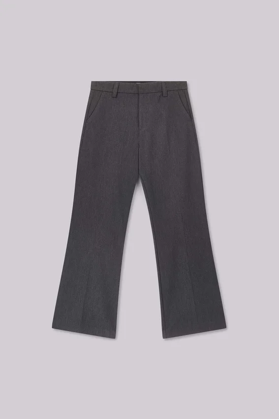 Grå kostymbyxor med bootcut-passform