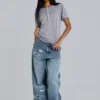 Grå melerad Haze Henley-T-shirt