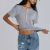 Grå melerad Haze Henley-T-shirt