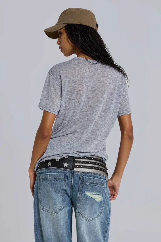 Grå melerad Haze Henley-T-shirt
