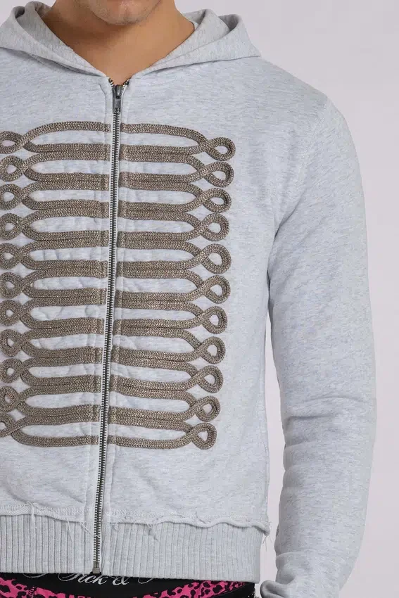Grå melerad Military Monster Hoodie