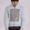 Grå melerad Military Monster Hoodie