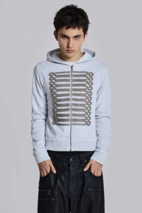Grå melerad Military Monster Hoodie