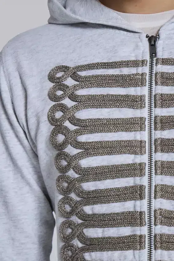Grå melerad Military Monster Hoodie