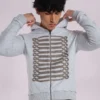 Grå melerad Military Monster Hoodie
