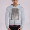 Grå melerad Military Monster Hoodie