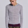 Grå melerad Mist-hoodie