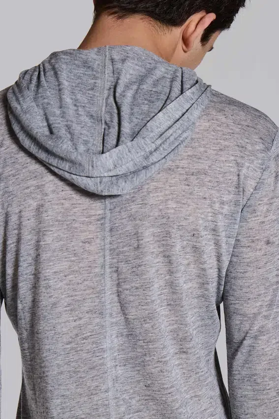 Grå melerad Mist-hoodie