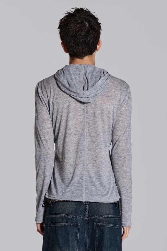 Grå melerad Mist-hoodie