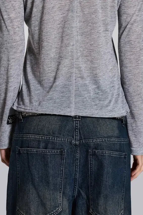 Grå melerad Mist-hoodie