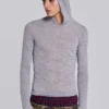 Grå melerad Mist-hoodie