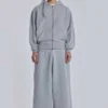 Grå melerad oversized Monster Hoodie