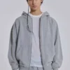 Grå melerad oversized Monster Hoodie