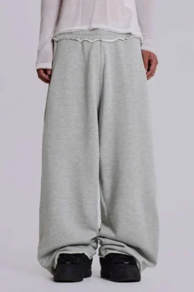Grå melerade, baggy Monster Joggers