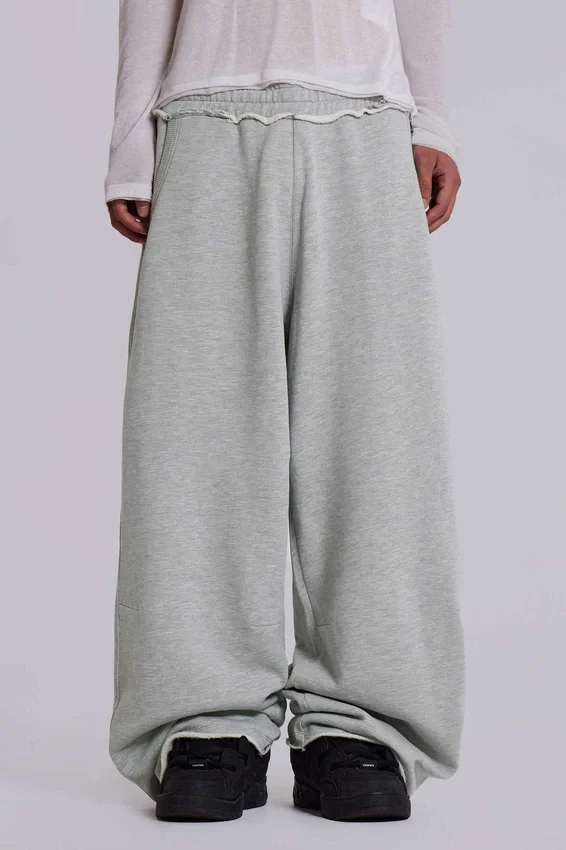 Grå melerade, baggy Monster Joggers