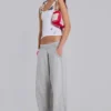 Grå melerade, baggy Monster Joggers