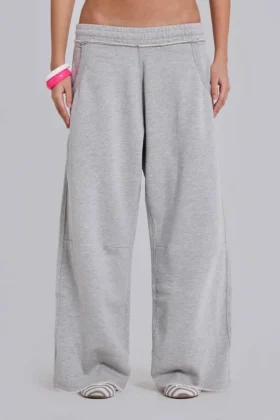 Grå melerade, baggy Monster Joggers