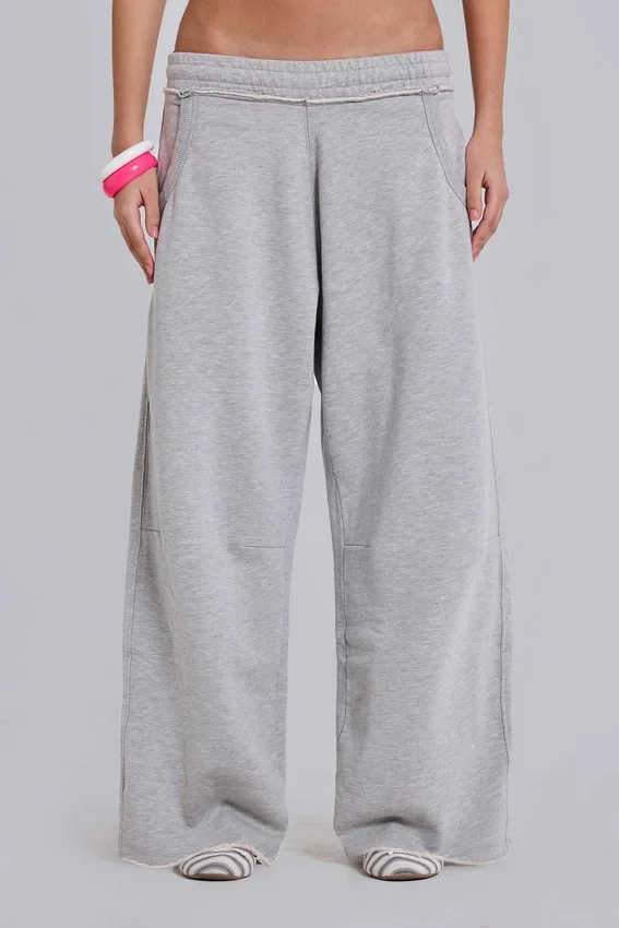 Grå melerade, baggy Monster Joggers