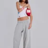 Grå melerade, baggy Monster Joggers