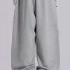 Grå melerade, baggy Monster Joggers