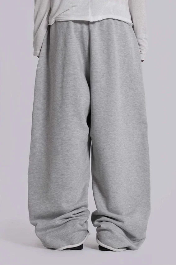 Grå melerade, baggy Monster Joggers