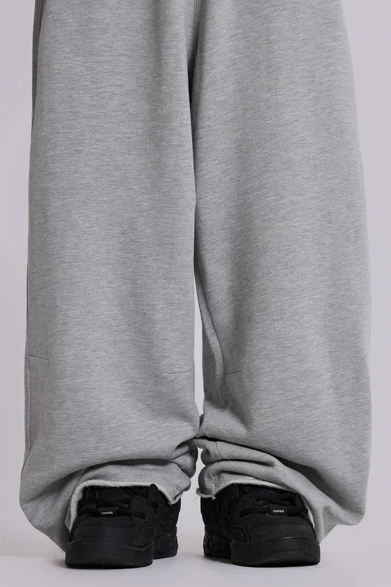 Grå melerade, baggy Monster Joggers