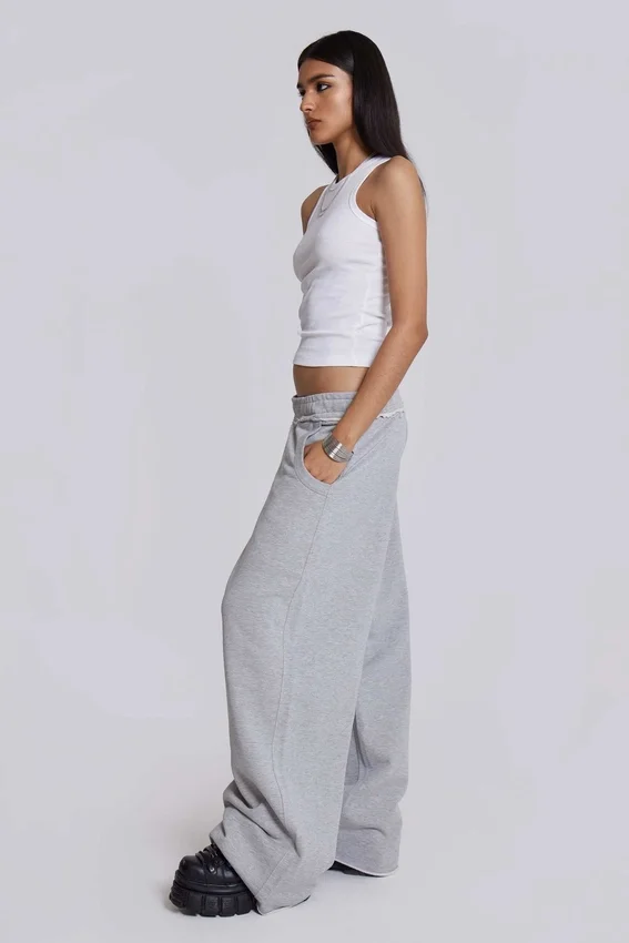 Grå melerade, baggy Monster Joggers