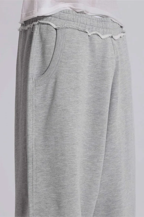 Grå melerade, baggy Monster Joggers