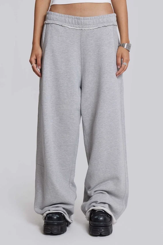 Grå melerade, baggy Monster Joggers