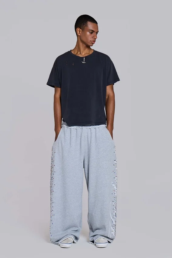 Grå melerade Hardcore Jewel Monster Joggers