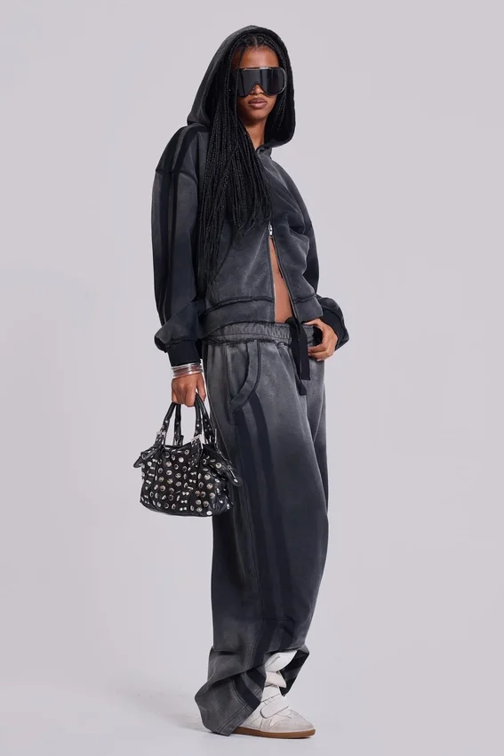 Grå sportiga, baggy Monster Joggers